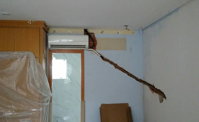 Infraestrutura para ar-condicionado em quarto