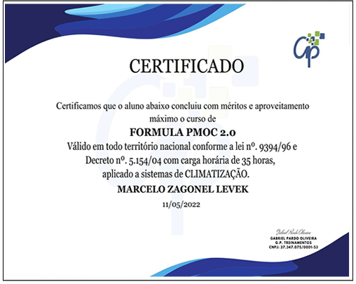 Certificado Curso PMOC